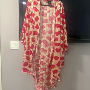 Red and Cream Kimono Cardigan